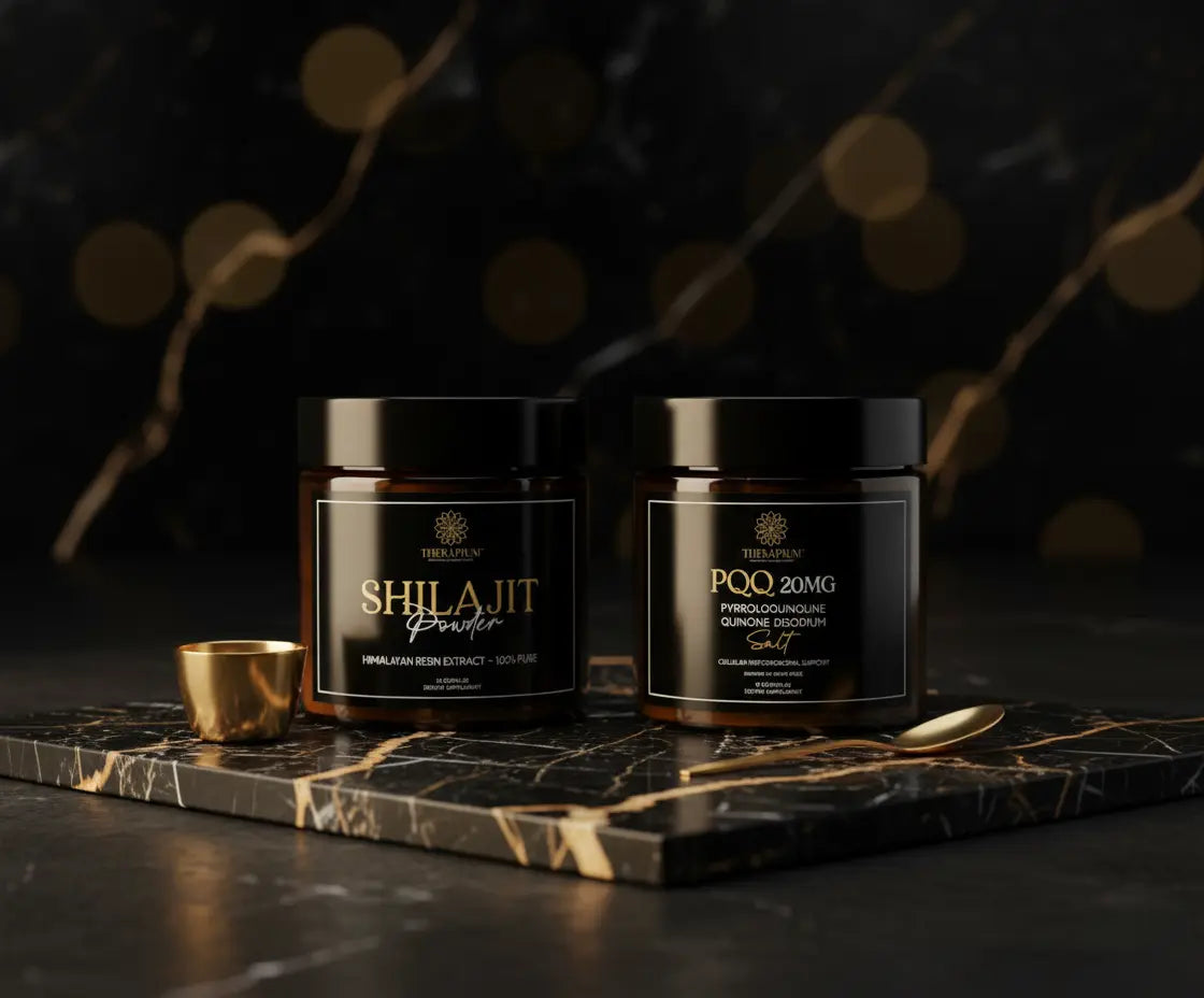 THERAPIUM™ Vitality Stack – Shilajit Powder 30g + PQQ Capsules (30) Therapium