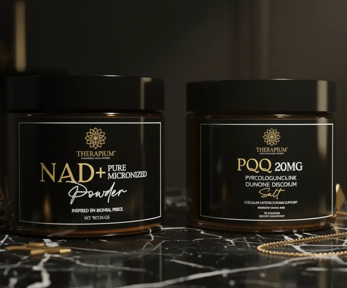 THERAPIUM™ Brain & Vitality Duo – NAD+ Powder 10g + PQQ Capsules (30 Therapium